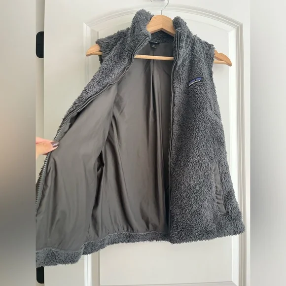 Patagonia Los Gatos Sherpa Grey Vest Sz M - Picture 3 of 6